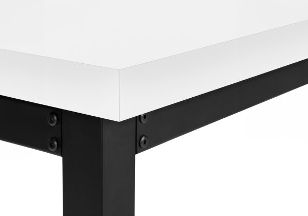 COMPUTER DESK - 48"L / WHITE / ADJ.HEIGHT/ BLACK METAL