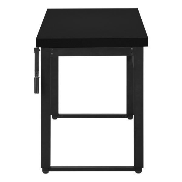 COMPUTER DESK - 48"L / BLACK / ADJ.HEIGHT/ BLACK METAL