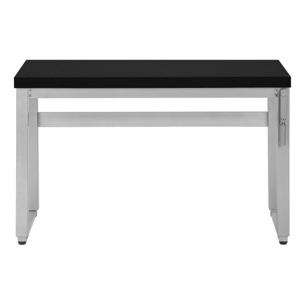 COMPUTER DESK - 48"L / BLACK / ADJ.HEIGHT/ SILVER METAL
