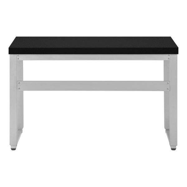 COMPUTER DESK - 48"L / BLACK / ADJ.HEIGHT/ SILVER METAL