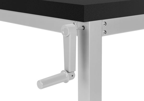 COMPUTER DESK - 48"L / BLACK / ADJ.HEIGHT/ SILVER METAL