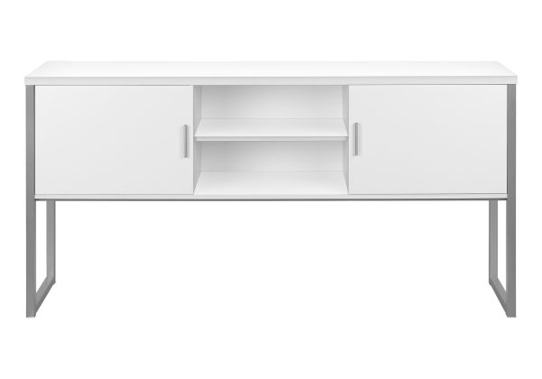 OFFICE HUTCH - 72"L WHITE / SILVER COMMERCIAL GRADE