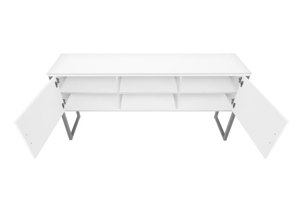 OFFICE HUTCH - 72"L WHITE / SILVER COMMERCIAL GRADE