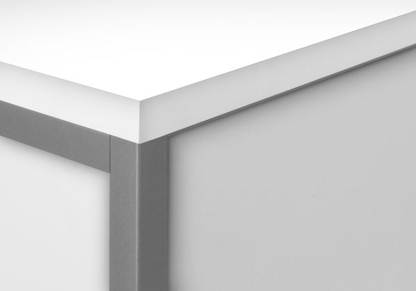 OFFICE HUTCH - 72"L WHITE / SILVER COMMERCIAL GRADE