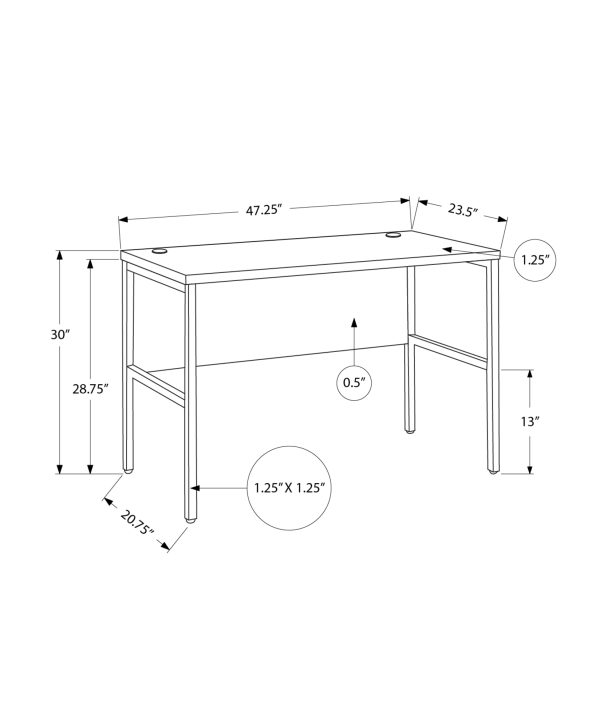 COMPUTER DESK - 48"L GREY / BLACK COMMERCIAL GRADE