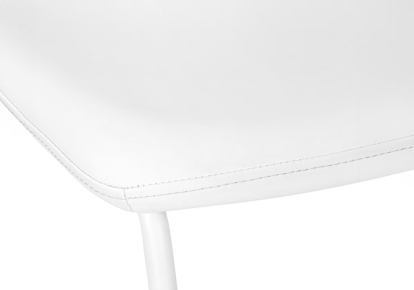 BARSTOOL - 40"H / WHITE LEATHER-LOOK / WHITE METAL