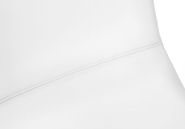 BARSTOOL - 40"H / WHITE LEATHER-LOOK / WHITE METAL