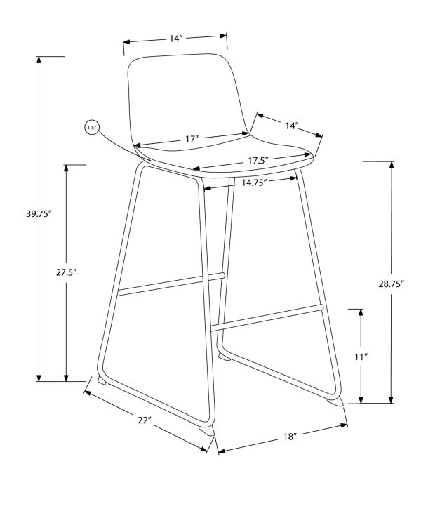 BARSTOOL - 40"H / TAUPE LEATHER-LOOK / BLACK METAL
