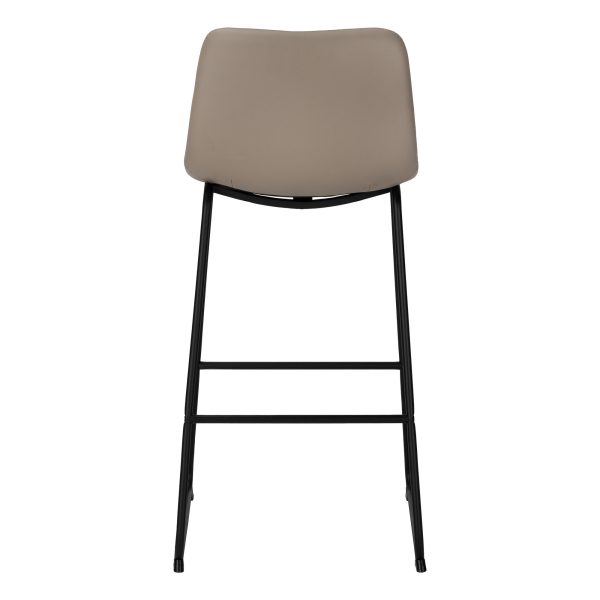BARSTOOL - 40"H / TAUPE LEATHER-LOOK / BLACK METAL