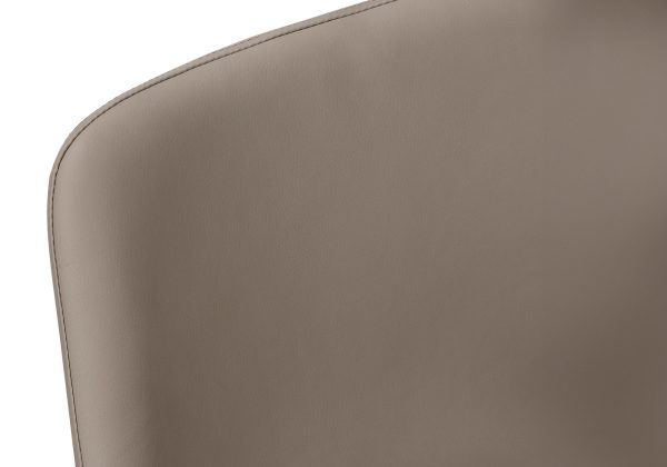 BARSTOOL - 40"H / TAUPE LEATHER-LOOK / BLACK METAL