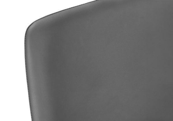 BARSTOOL - 40"H / GREY LEATHER-LOOK / BLACK METAL