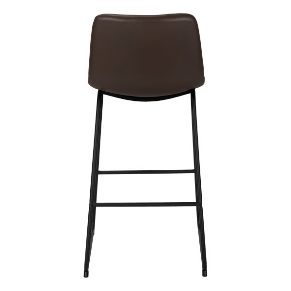 BARSTOOL - 40"H / BROWN LEATHER-LOOK / BLACK METAL
