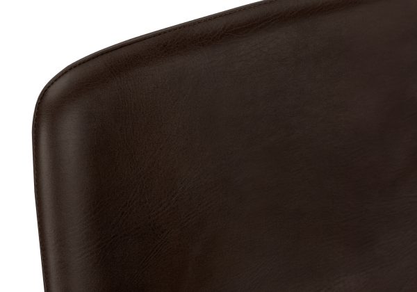 BARSTOOL - 40"H / BROWN LEATHER-LOOK / BLACK METAL