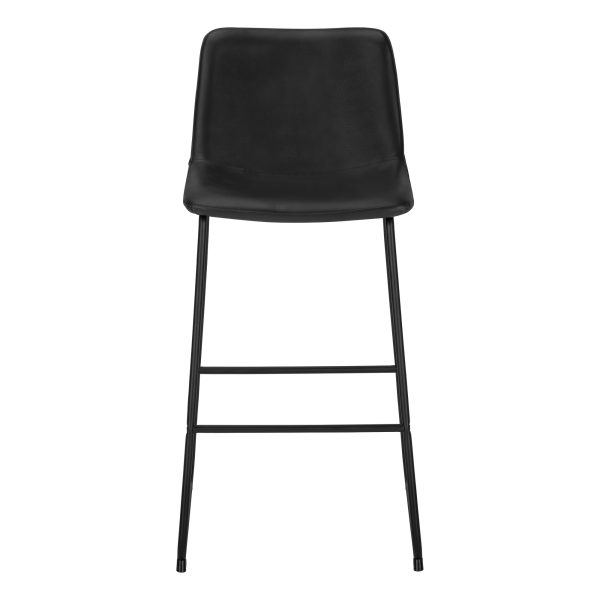 BARSTOOL - 40"H / BLACK LEATHER-LOOK / BLACK METAL