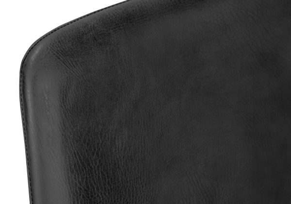 BARSTOOL - 40"H / BLACK LEATHER-LOOK / BLACK METAL