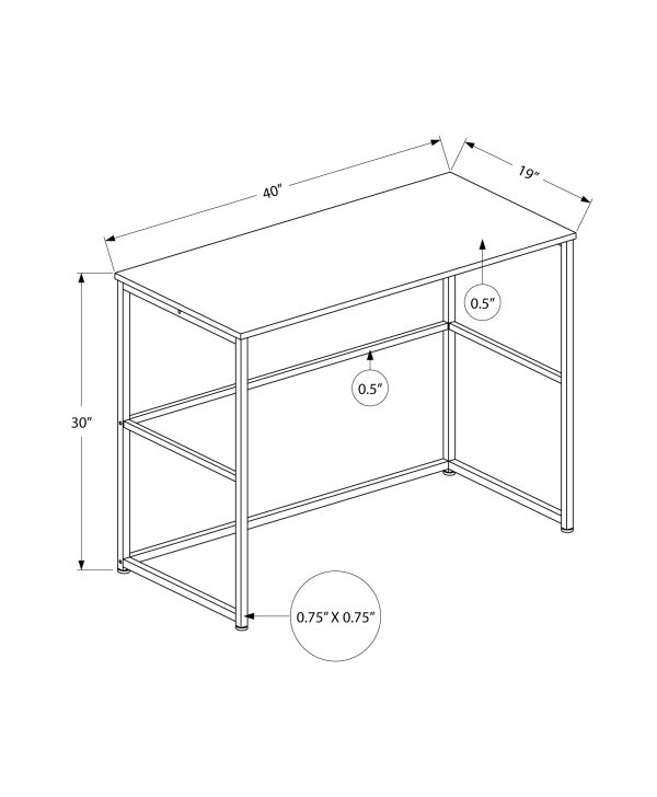 COMPUTER DESK - 40"L / BLACK / BLACK METAL