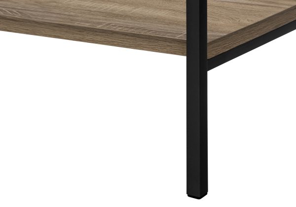 BOOKCASE - 48"H / DARK TAUPE / BLACK METAL
