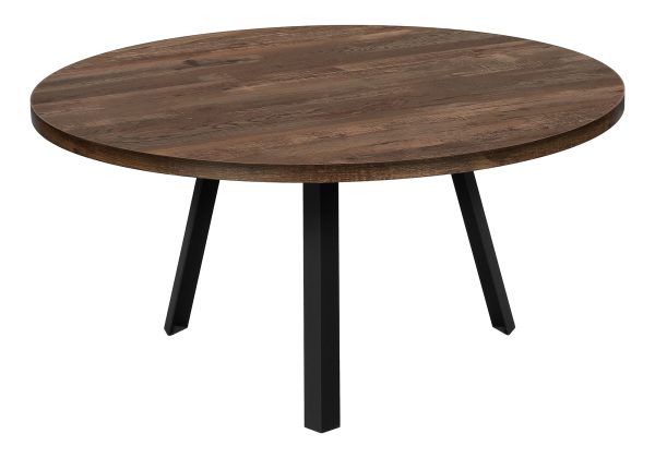 COFFEE TABLE - 36"DIA/ BROWN RECLAIMED WOOD / BLACK METAL