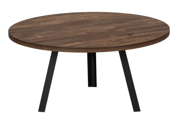 COFFEE TABLE - 36"DIA/ BROWN RECLAIMED WOOD / BLACK METAL