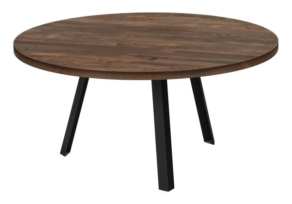 COFFEE TABLE - 36"DIA/ BROWN RECLAIMED WOOD / BLACK METAL