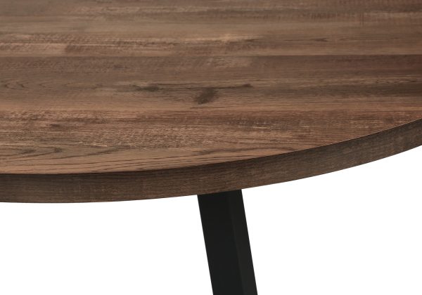 COFFEE TABLE - 36"DIA/ BROWN RECLAIMED WOOD / BLACK METAL