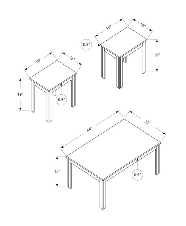 TABLE SET - 3PCS SET / INDUSTRIAL GREY