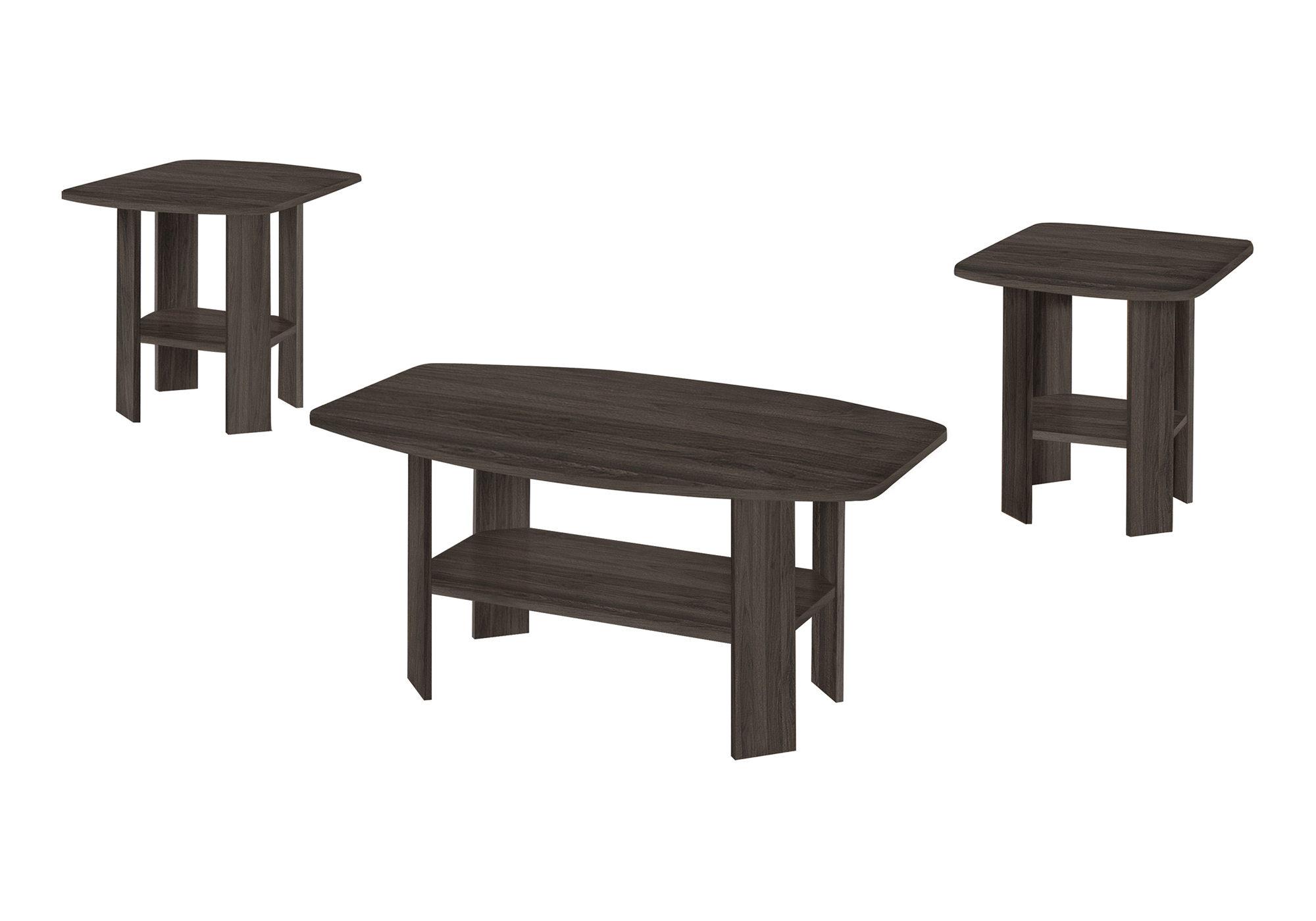 TABLE SET - 3PCS SET / BROWN OAK