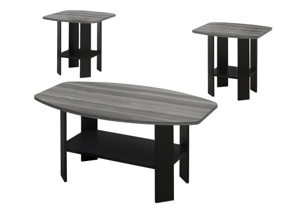 TABLE SET - 3PCS SET / BLACK / GREY TOP