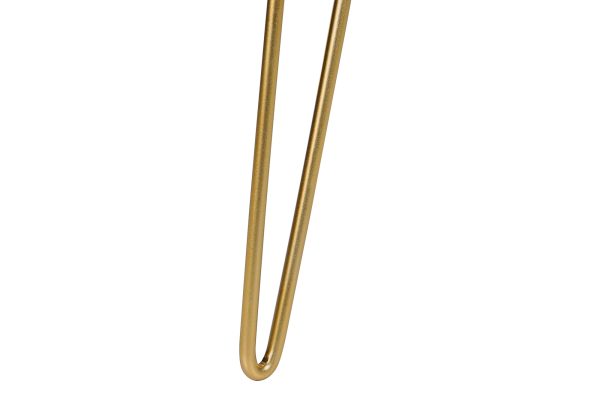 OTTOMAN - GREY FABRIC / GOLD METAL LEGS