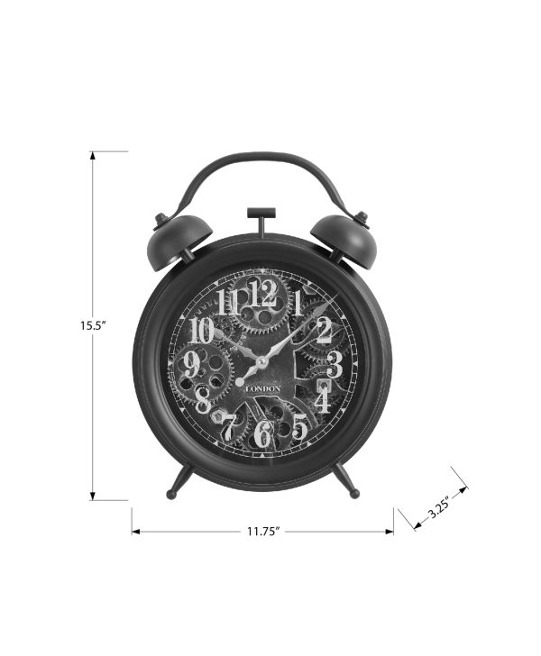 CLOCKS - TABLETOP GEAR MECHANISM / BLACK
