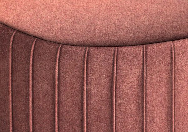 OTTOMAN - DARK PINK VELVET / GOLD METAL BASE