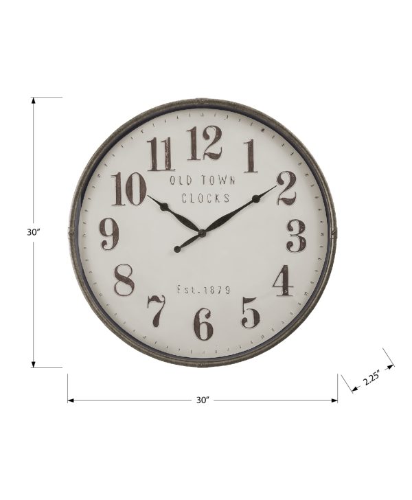 CLOCKS - 30"DIA / WALL CLOCK / BROWN