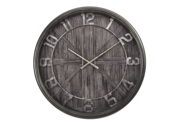 CLOCKS - 30"DIA / WALL CLOCK / BROWN