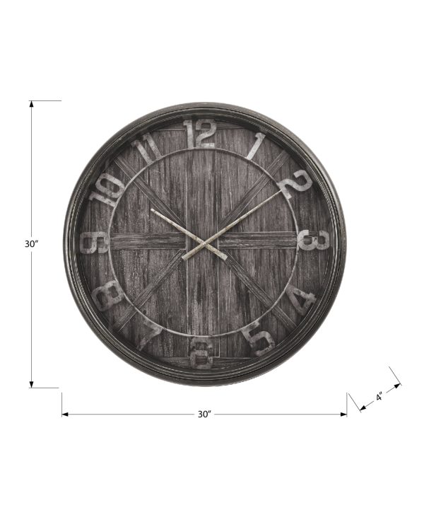 CLOCKS - 30"DIA / WALL CLOCK / BROWN
