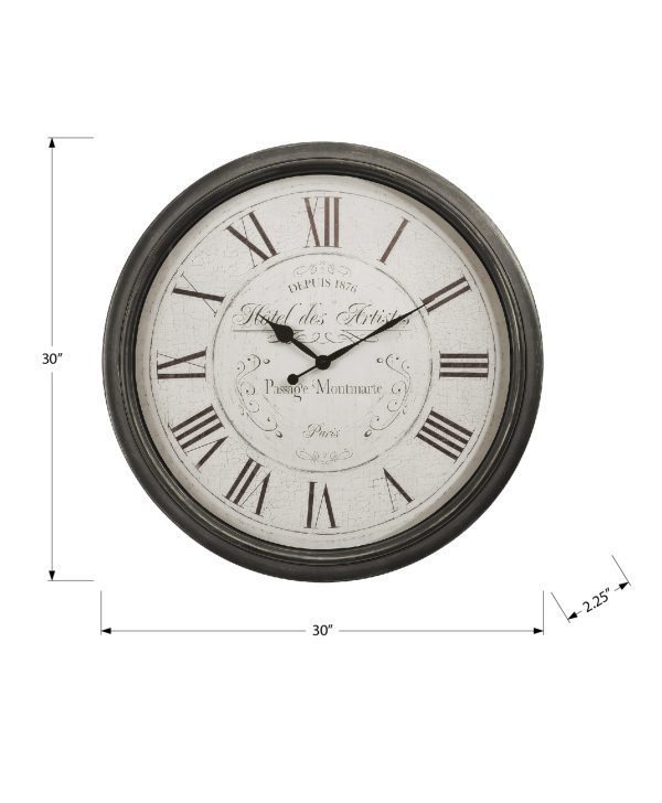 CLOCKS - 30"DIA / WALL CLOCK / BROWN