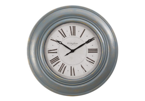 CLOCKS - 30"DIA / WALL CLOCK / ANTIQUE BLUE