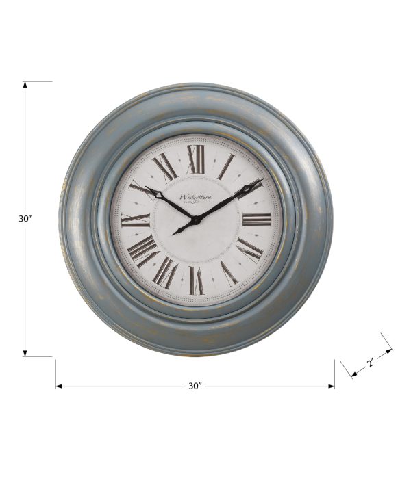 CLOCKS - 30"DIA / WALL CLOCK / ANTIQUE BLUE
