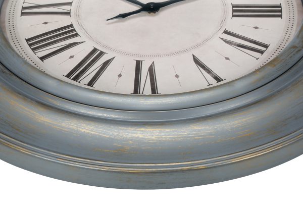 CLOCKS - 30"DIA / WALL CLOCK / ANTIQUE BLUE