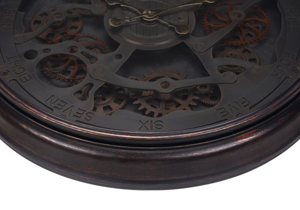 CLOCKS - 30"DIA / GEAR MECHANISM WALL CLOCK / BLACK