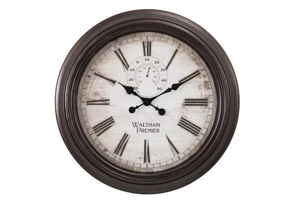 CLOCKS - 20"DIA / WALL CLOCK / BROWN