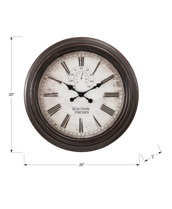 CLOCKS - 20"DIA / WALL CLOCK / BROWN
