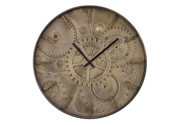 CLOCKS - 20"DIA / WALL CLOCK / BROWN