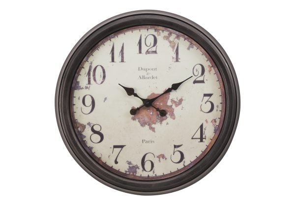 CLOCKS - 20"DIA / WALL CLOCK / BROWN
