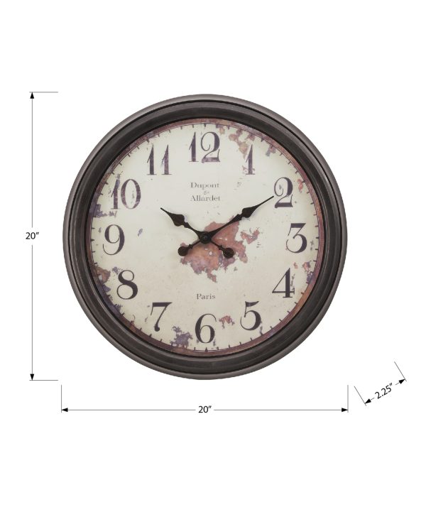 CLOCKS - 20"DIA / WALL CLOCK / BROWN