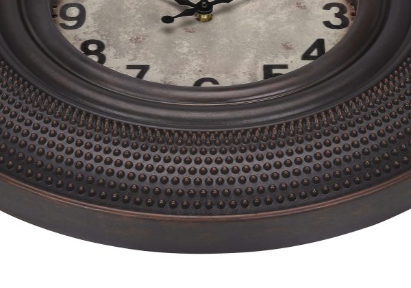 CLOCKS - 20"DIA / WALL CLOCK / ANTIQUE BROWN