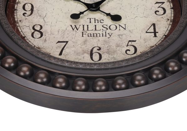 CLOCKS - 20"DIA / WALL CLOCK / ANTIQUE BROWN