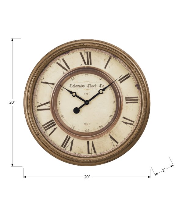 CLOCKS - 20"DIA / WALL CLOCK / ANTIQUE BROWN