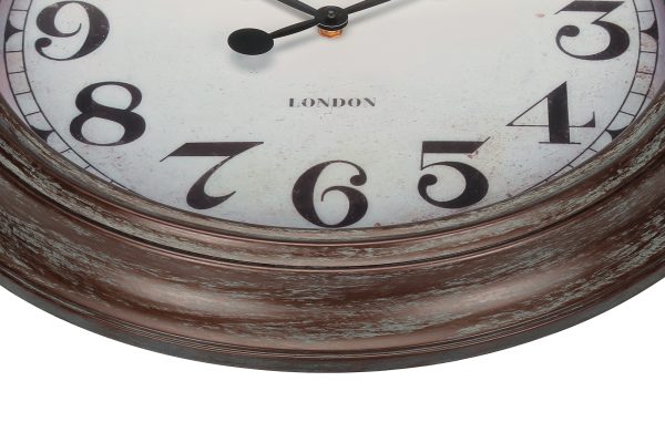 CLOCKS - 20"DIA / WALL CLOCK / ANTIQUE BROWN