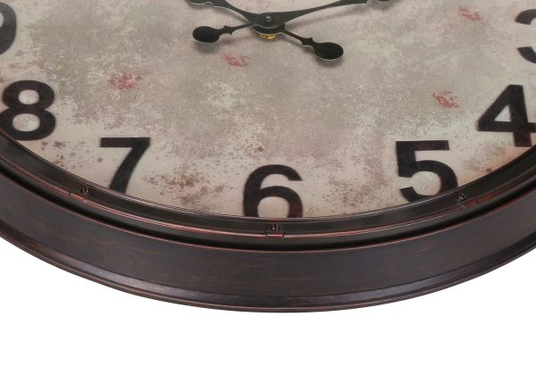 CLOCKS - 20"DIA / WALL CLOCK / ANTIQUE BROWN