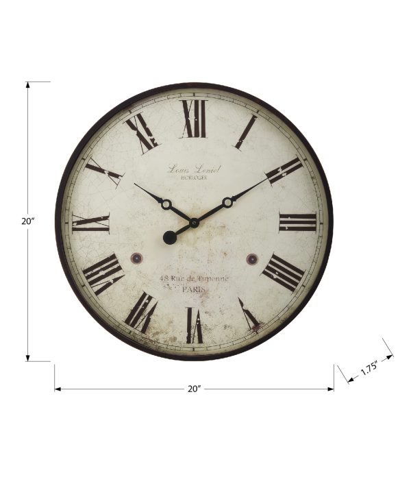 CLOCKS - 20"DIA / WALL CLOCK / ANTIQUE BROWN
